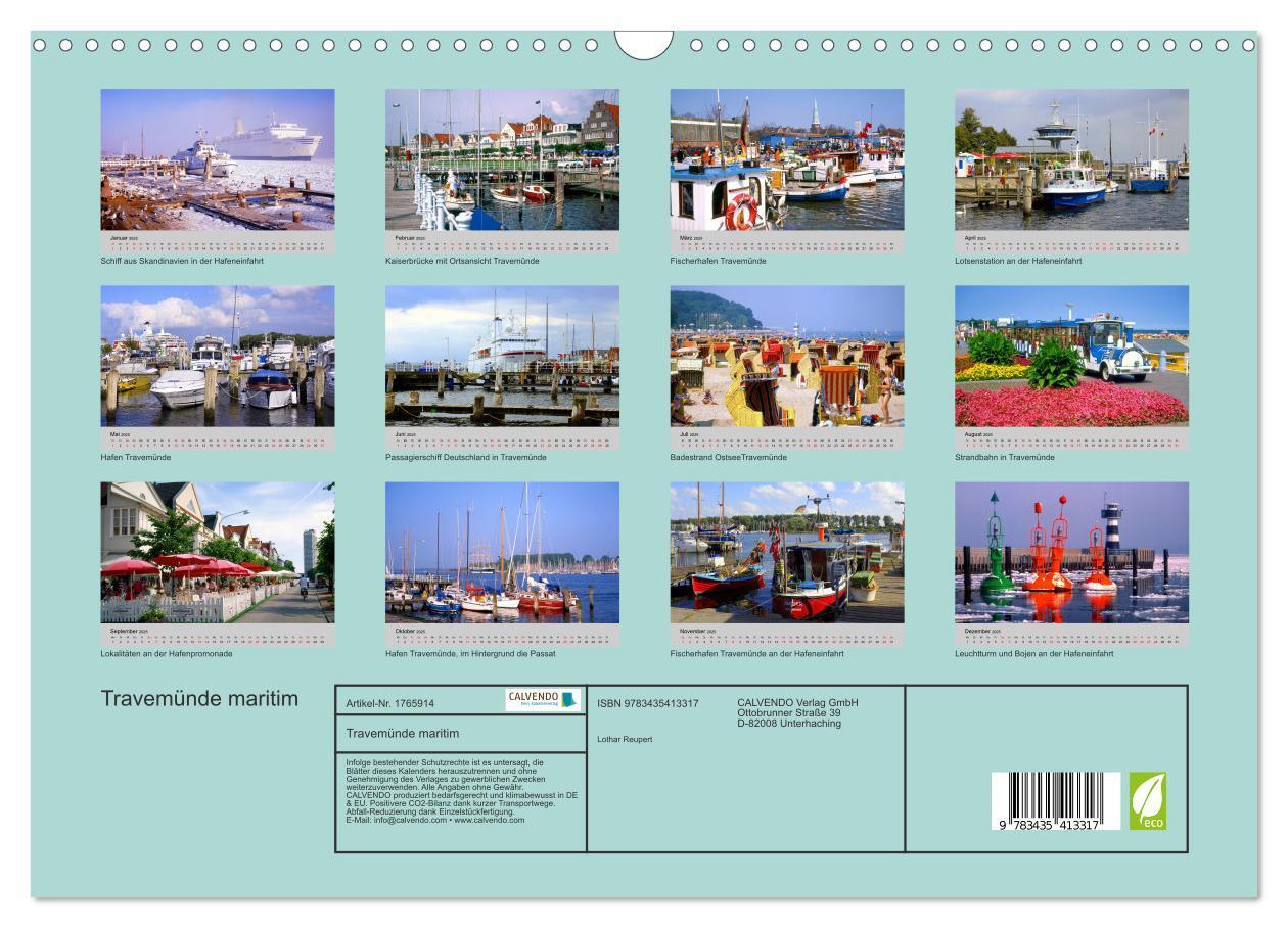 Bild: 9783435413317 | Travemünde maritim (Wandkalender 2025 DIN A3 quer), CALVENDO...