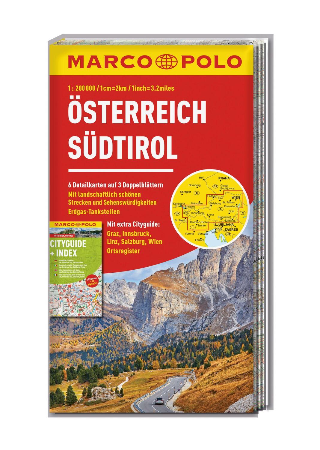 Cover: 9783829740807 | MARCO POLO Regionalkarte Österreich, Südtirol 1:200.000 | (Land-)Karte