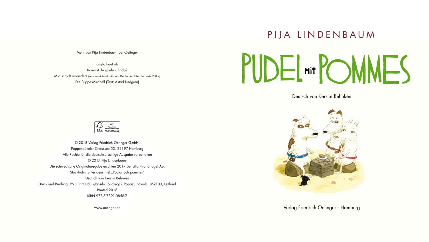 Bild: 9783789108587 | Pudel mit Pommes | Pija Lindenbaum | Buch | 32 S. | Deutsch | 2018