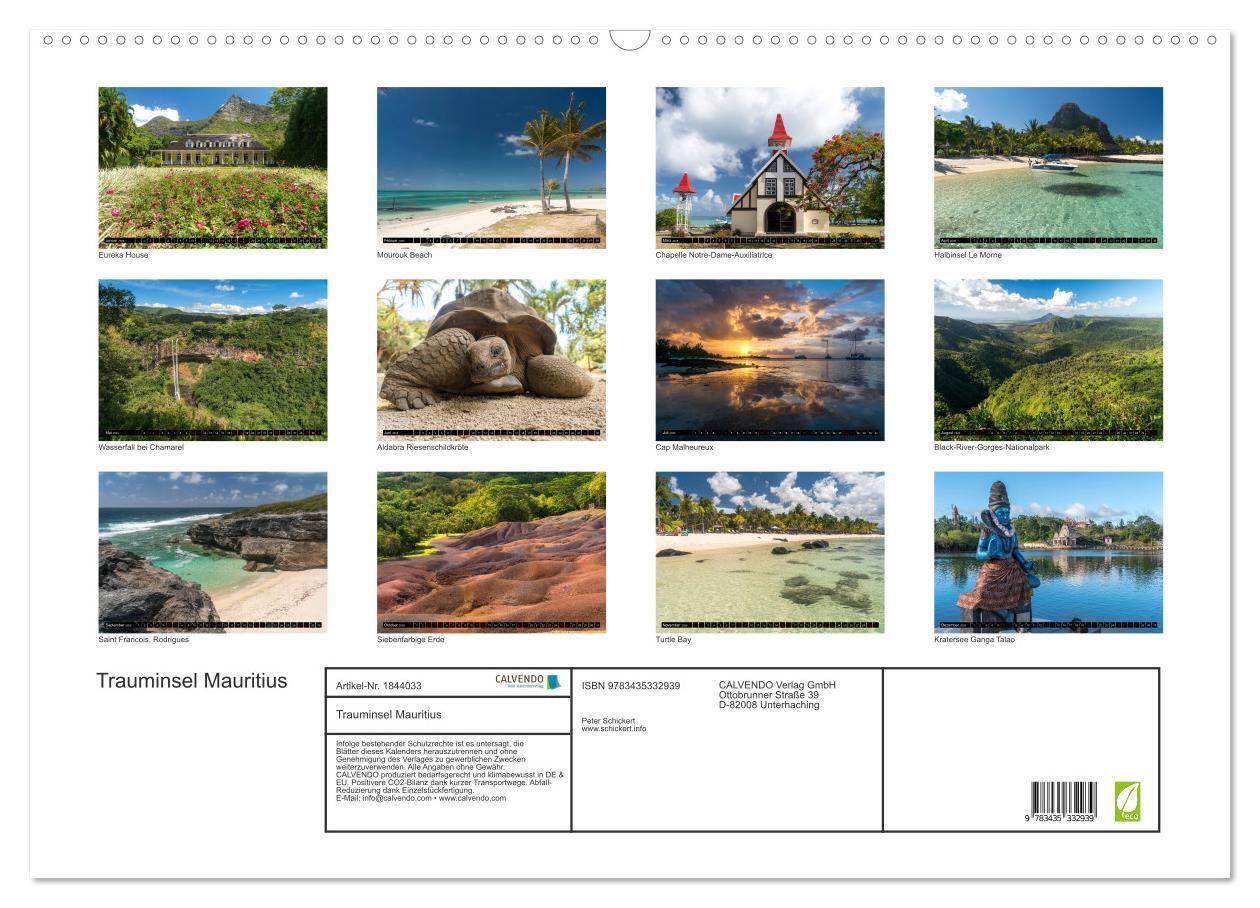 Bild: 9783435332939 | Trauminsel Mauritius (Wandkalender 2025 DIN A2 quer), CALVENDO...