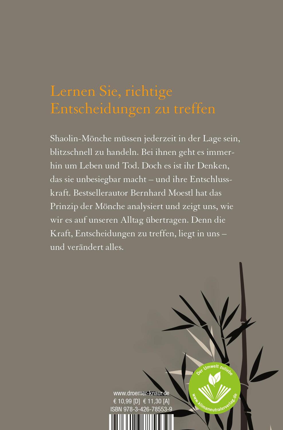 Rückseite: 9783426785539 | Das Shaolin-Prinzip | Bernhard Moestl | Taschenbuch | Paperback | 2015