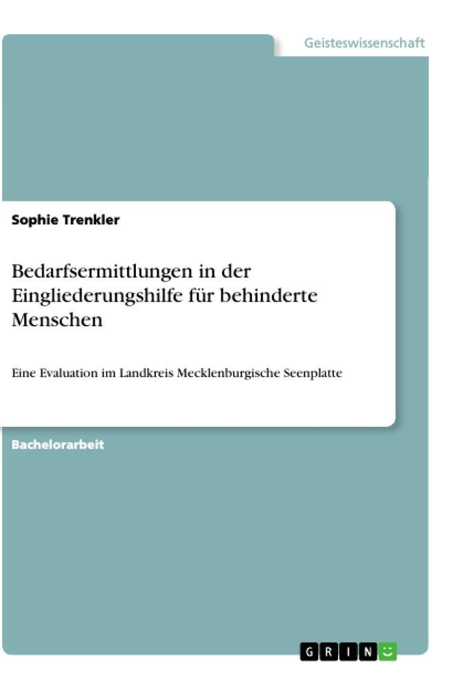 Cover: 9783346305787 | Bedarfsermittlungen in der Eingliederungshilfe für behinderte Menschen