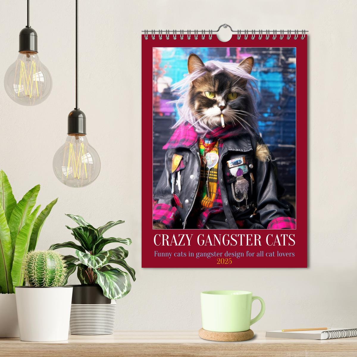 Bild: 9781325980161 | Crazy gangster cats (Wall Calendar 2025 DIN A4 portrait), CALVENDO...