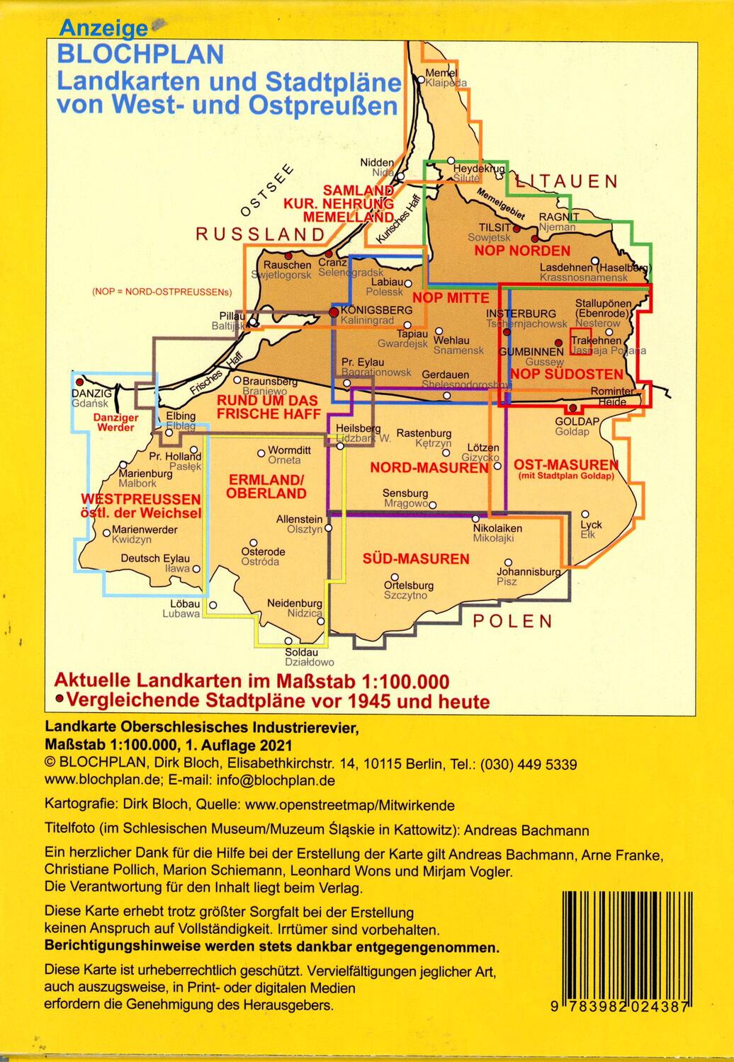 Bild: 9783982024387 | Landkarte Oberschlesisches Industrierevier 1:100 000 | Dirk Bloch
