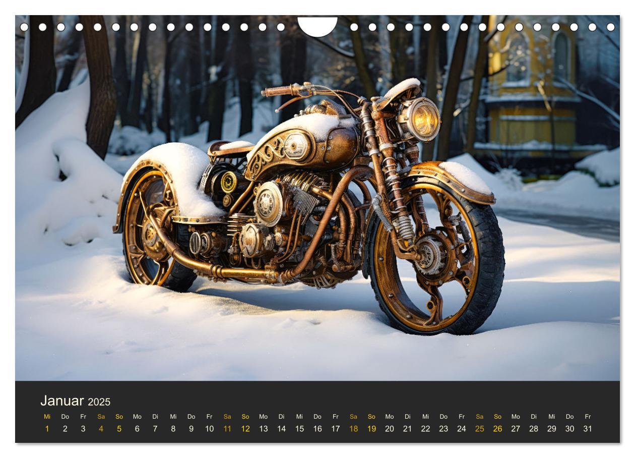 Bild: 9783435013180 | Steampunk Motorräder (Wandkalender 2025 DIN A4 quer), CALVENDO...