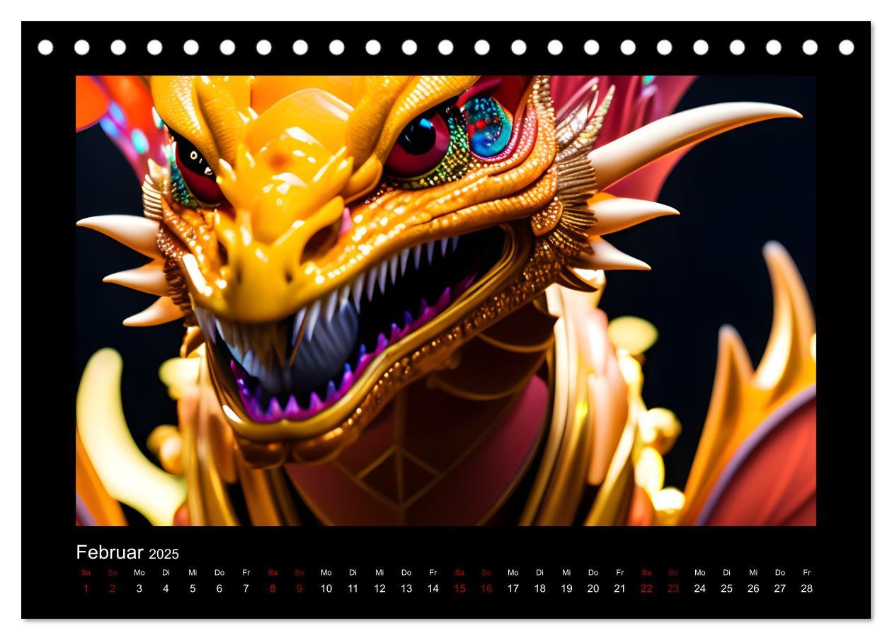 Bild: 9783383881589 | Phantasievolle Welt der Drachen (Tischkalender 2025 DIN A5 quer),...