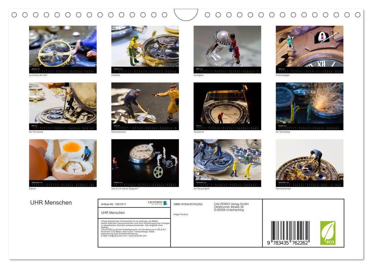 Bild: 9783435762262 | UHR Menschen (Wandkalender 2025 DIN A4 quer), CALVENDO Monatskalender