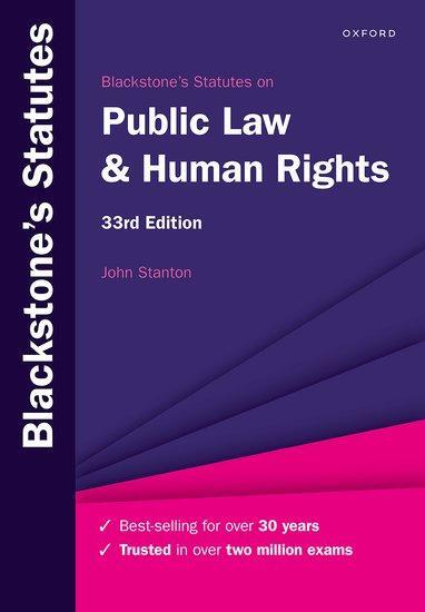 Cover: 9780198890409 | Blackstone's Statutes on Public Law &amp; Human Rights | John Stanton