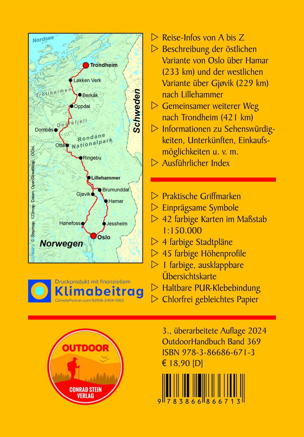 Rückseite: 9783866866713 | Norwegen: Olavsweg | West- und Ostroute von Oslo nach Trondheim | Buch