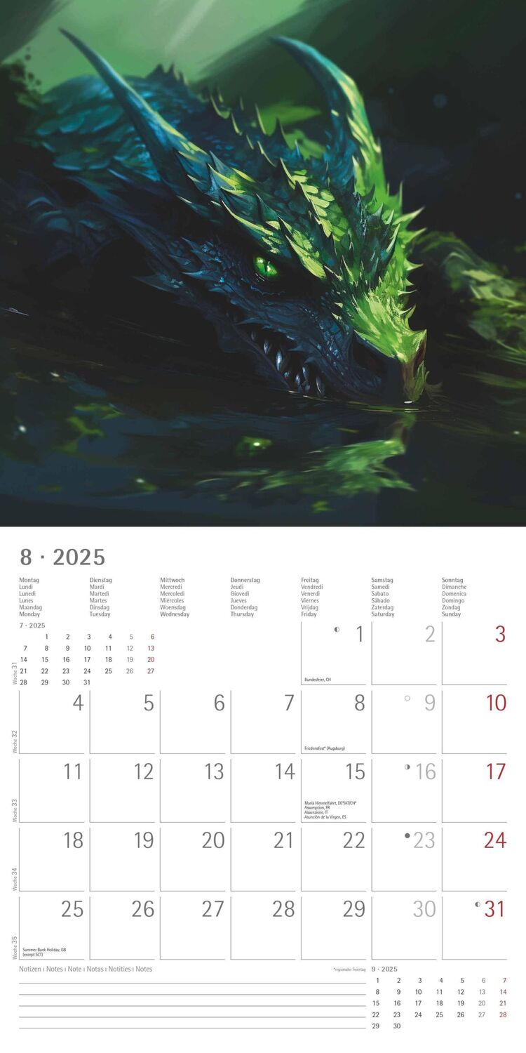 Bild: 4251732344320 | Drachen 2025 - Broschürenkalender 30x30 cm (30x60 geöffnet) -...