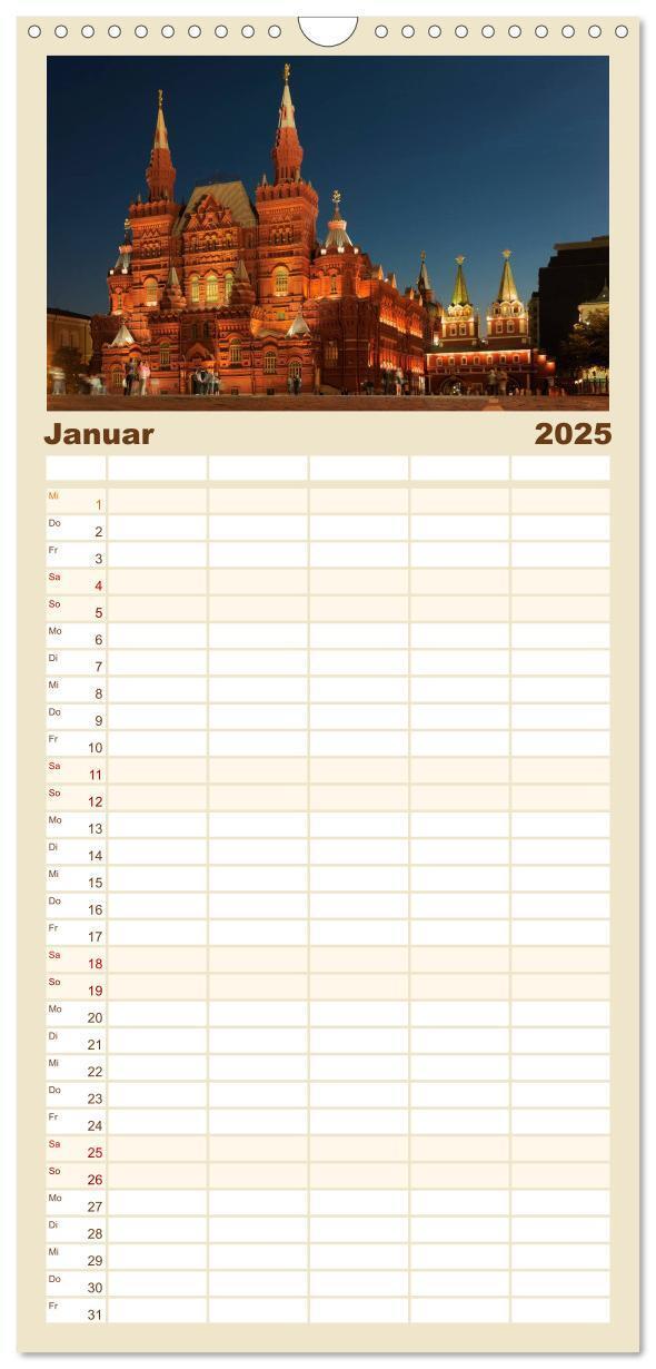 Bild: 9783457120972 | Familienplaner 2025 - Moskau mit 5 Spalten (Wandkalender, 21 x 45...