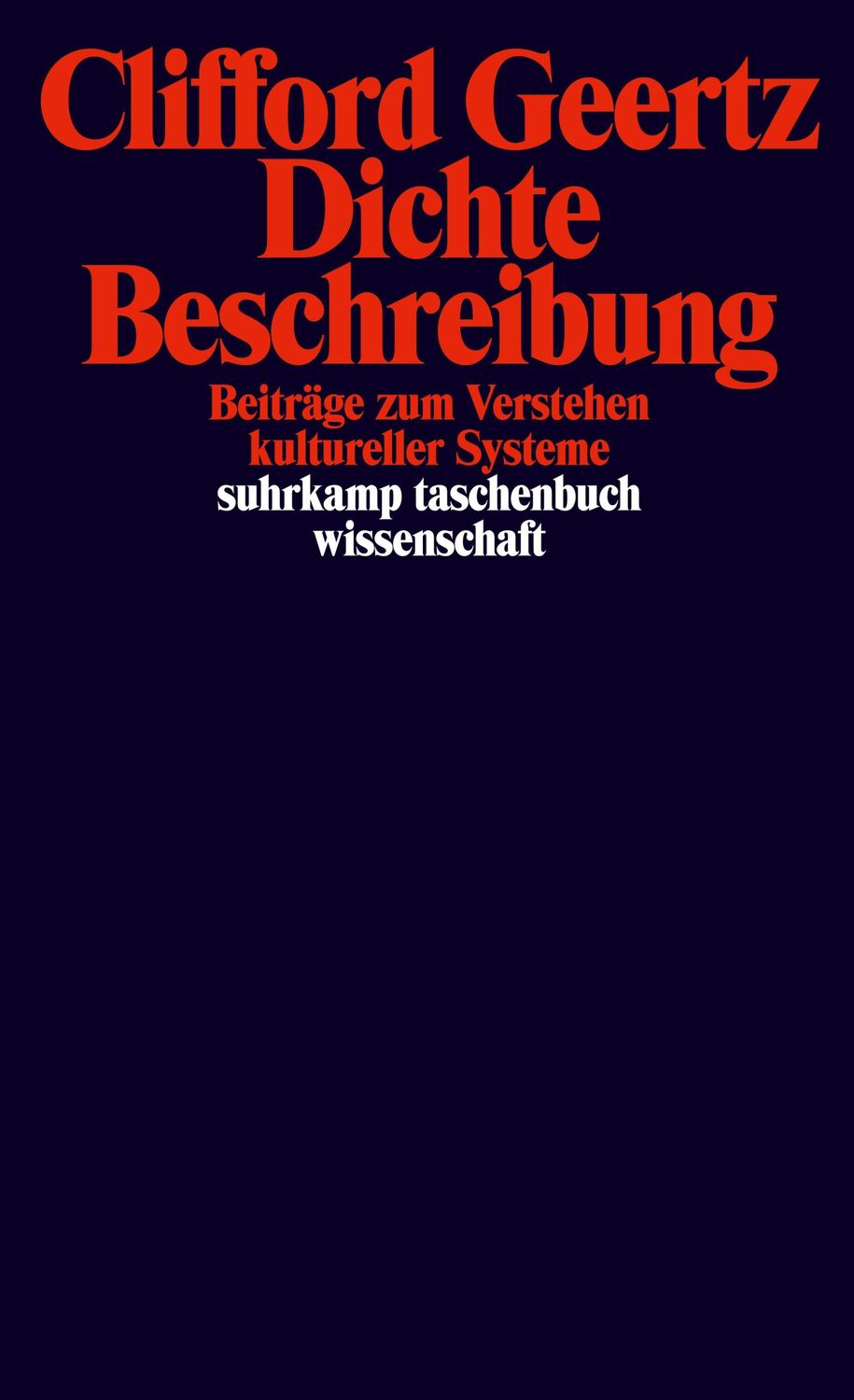 Cover: 9783518282960 | Dichte Beschreibung | Beiträge zum Verstehen kultureller Systeme