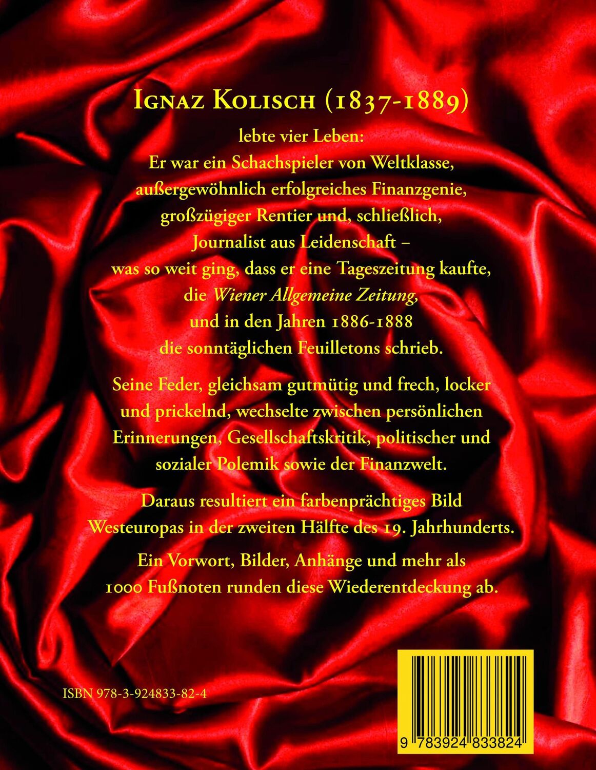 Rückseite: 9783924833824 | Die Feuilletons von Ignaz Kolisch | Fabrizio Zavatarelli (u. a.)