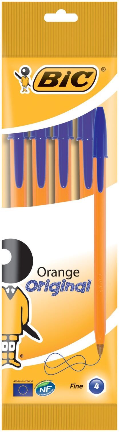 Cover: 3086121601217 | BIC Kugelschreiber Orange Original fine 0.35mm blau, 4er Set | 8308521