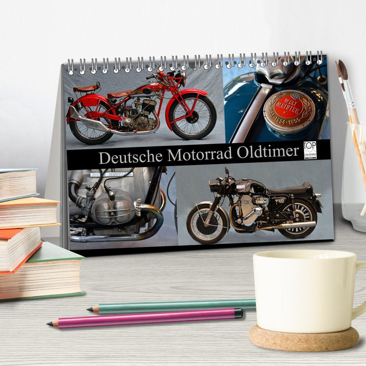 Bild: 9783435684786 | Deutsche Motorrad Oldtimer (Tischkalender 2025 DIN A5 quer),...