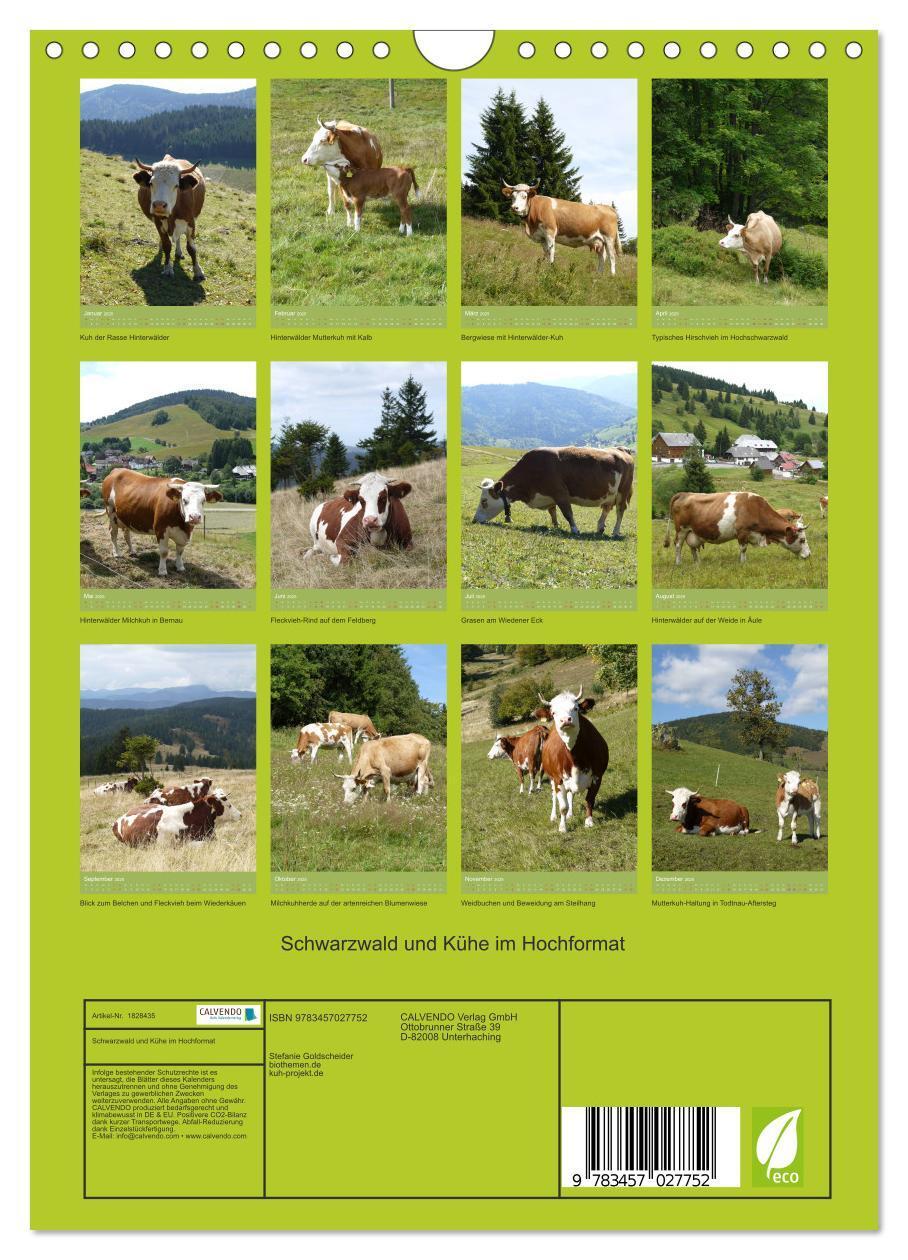 Bild: 9783457027752 | Schwarzwald und Kühe im Hochformat (Wandkalender 2025 DIN A4 hoch),...