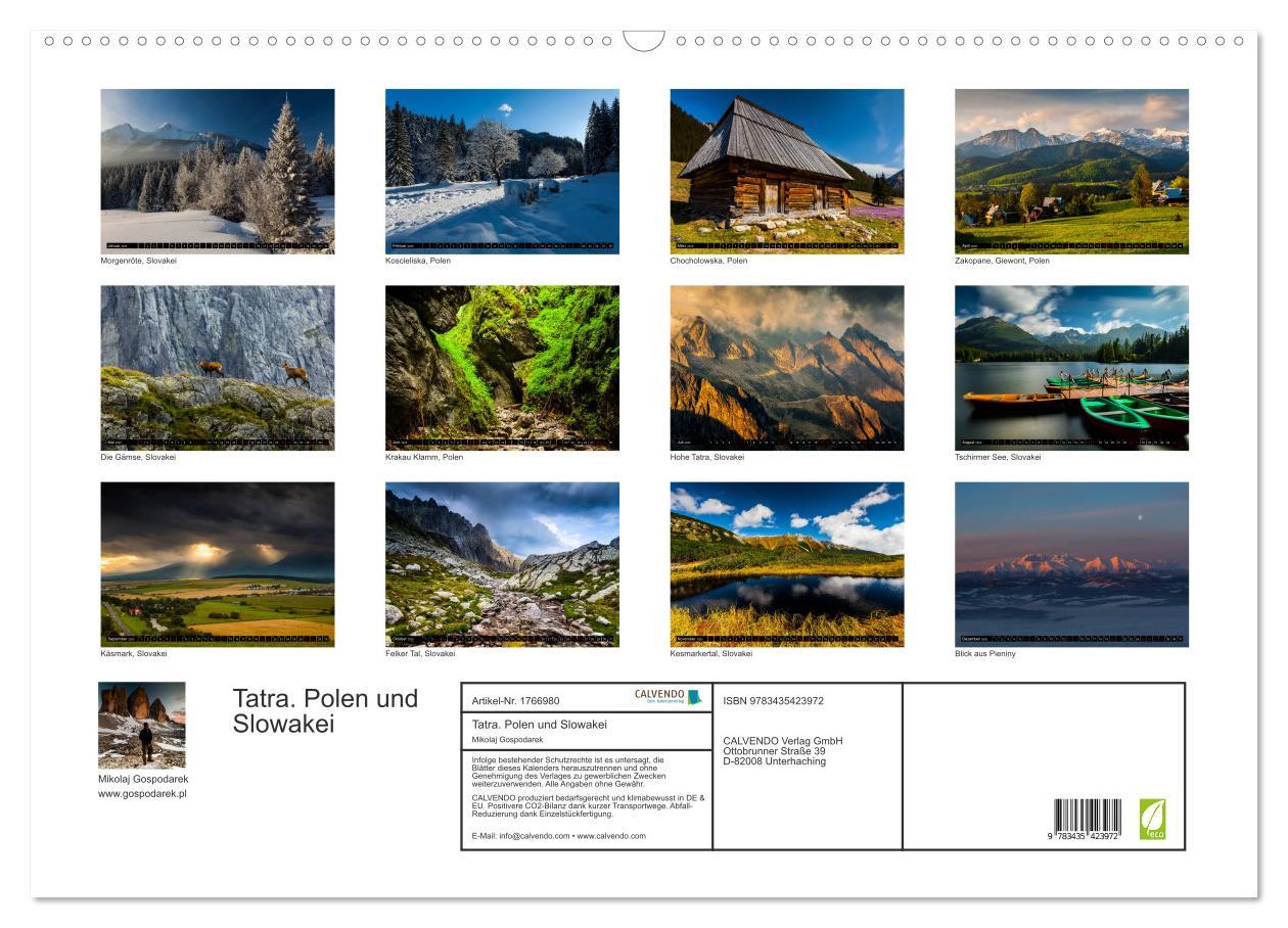 Bild: 9783435423972 | Tatra. Polen und Slowakei (Wandkalender 2025 DIN A2 quer), CALVENDO...