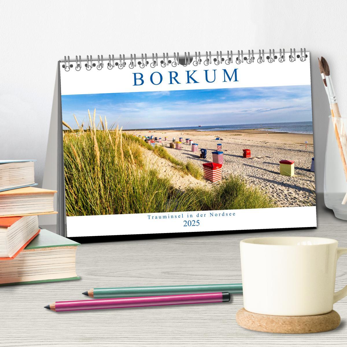 Bild: 9783435348824 | BORKUM Trauminsel in der Nordsee (Tischkalender 2025 DIN A5 quer),...