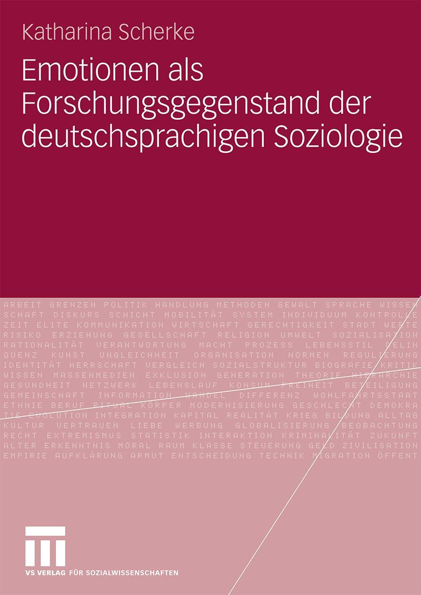 Cover: 9783531156163 | Emotionen als Forschungsgegenstand der deutschsprachigen Soziologie