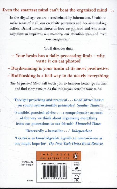 Rückseite: 9780241965788 | The Organized Mind | Daniel J. Levitin | Taschenbuch | 528 S. | 2015