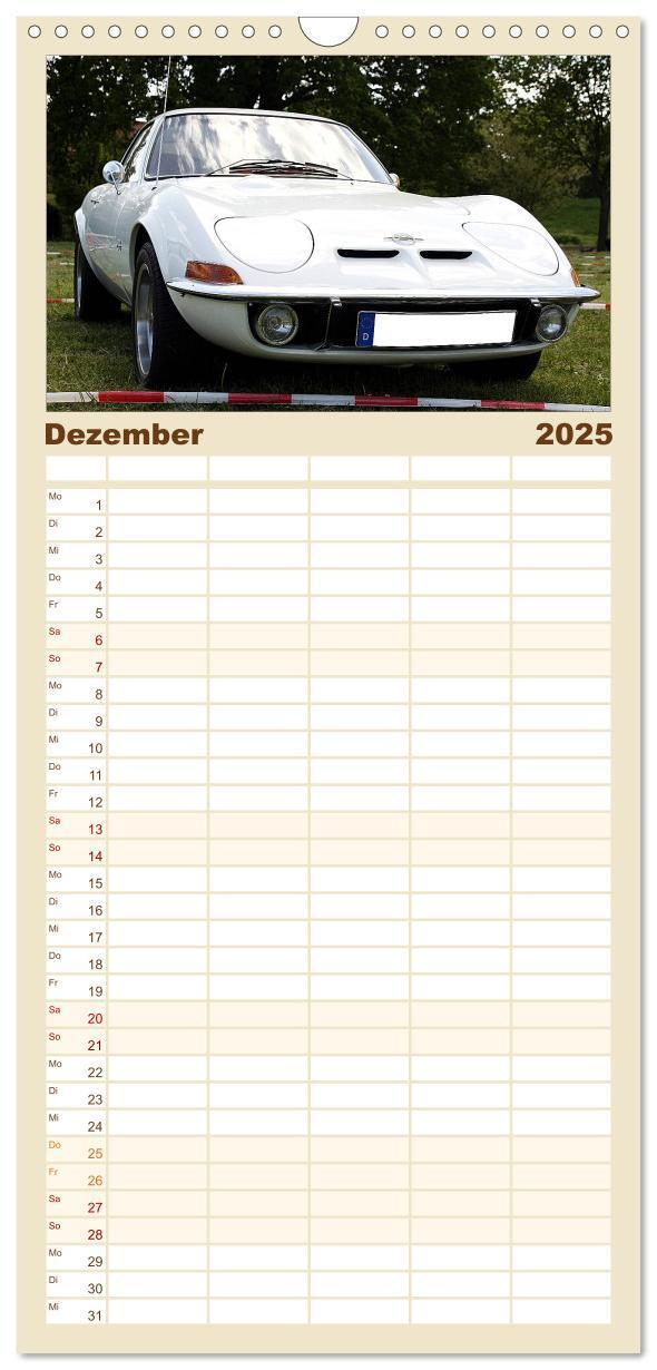 Bild: 9783457111581 | Familienplaner 2025 - Opel GT Der Kalender mit 5 Spalten...