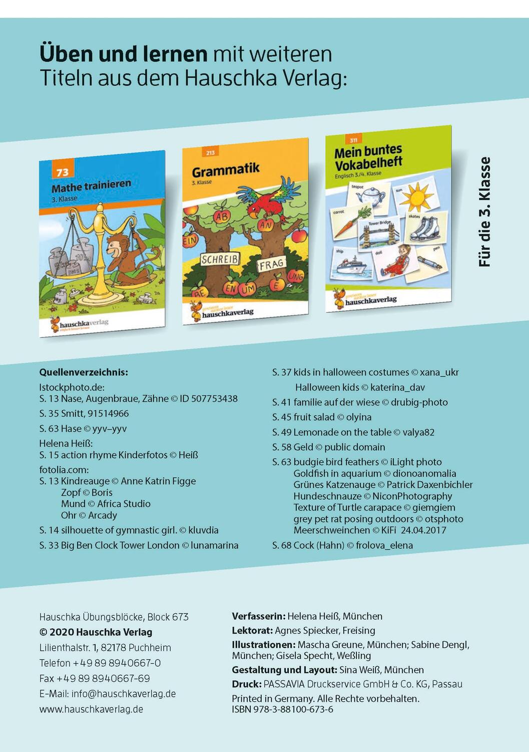 Bild: 9783881006736 | Quer durch die 3. Klasse, Englisch - Übungsblock | Helena Heiß | Buch