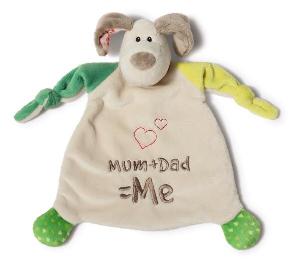 Cover: 4012390400373 | Nici 40037 Schmusetuch Hund Mum+Dad=Me 25x25cm | My First NICI | 40037