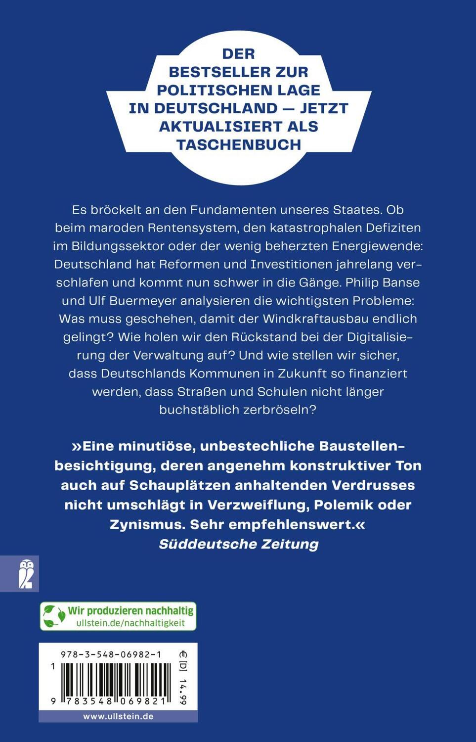 Rückseite: 9783548069821 | Baustellen der Nation | Philip Banse (u. a.) | Taschenbuch | 400 S.