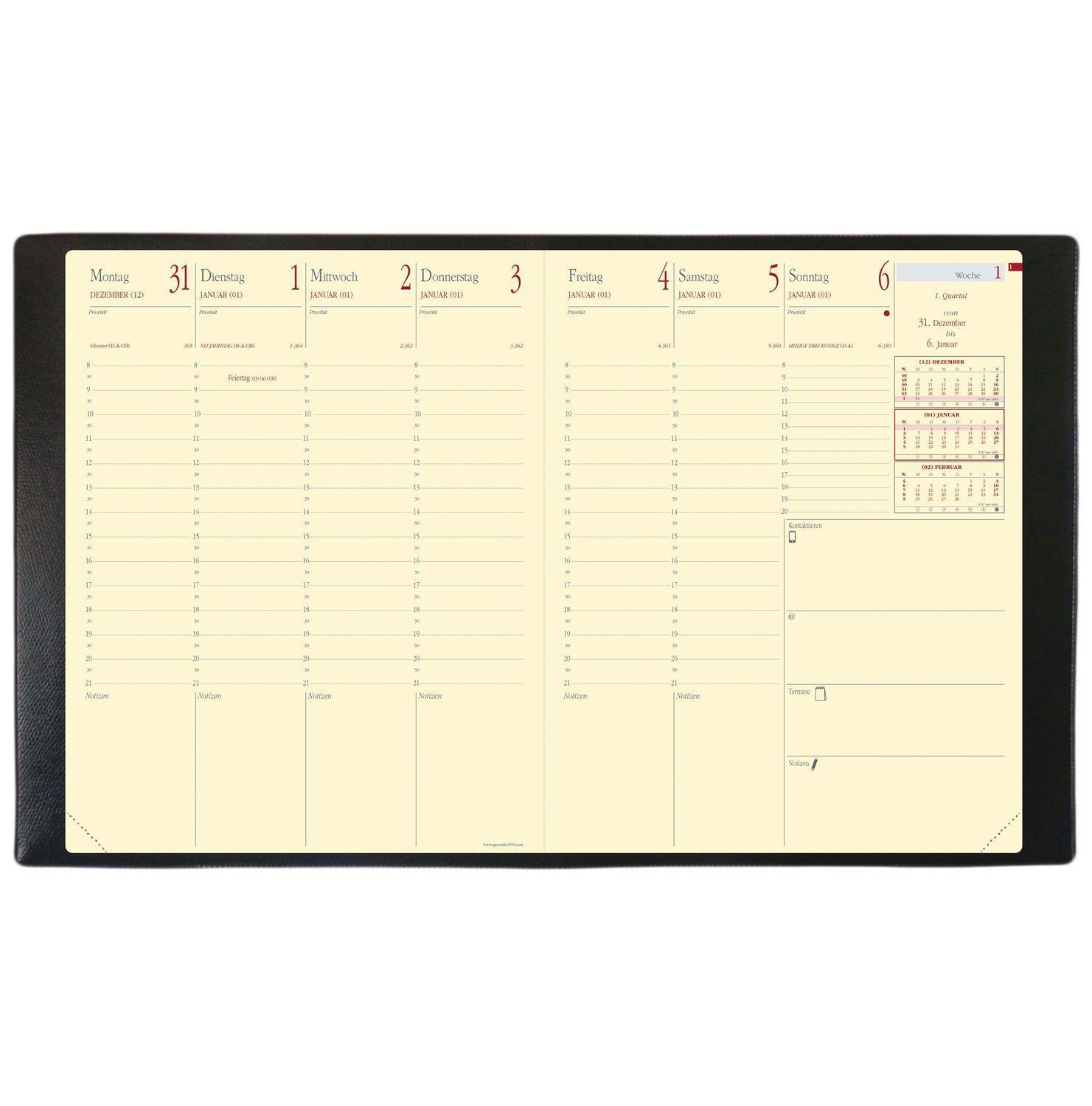 Bild: 3371010178285 | Pre Prestige VZ Soho schwarz 2025 | Kalender im Schreibtischformat