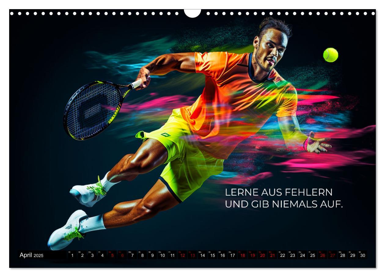 Bild: 9783383873096 | Tennis und Motivation (Wandkalender 2025 DIN A3 quer), CALVENDO...