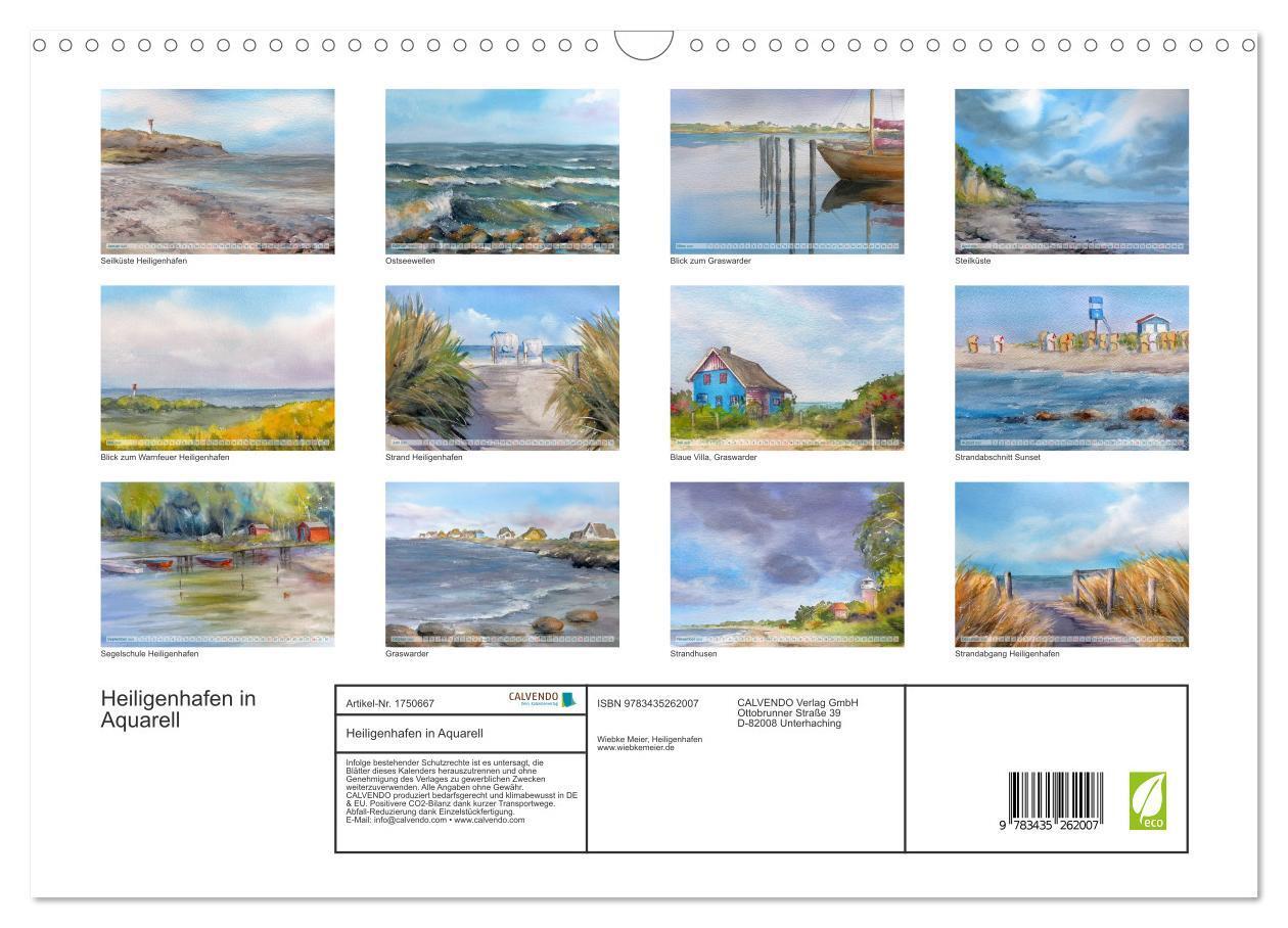 Bild: 9783435262007 | Heiligenhafen in Aquarell (Wandkalender 2025 DIN A3 quer), CALVENDO...