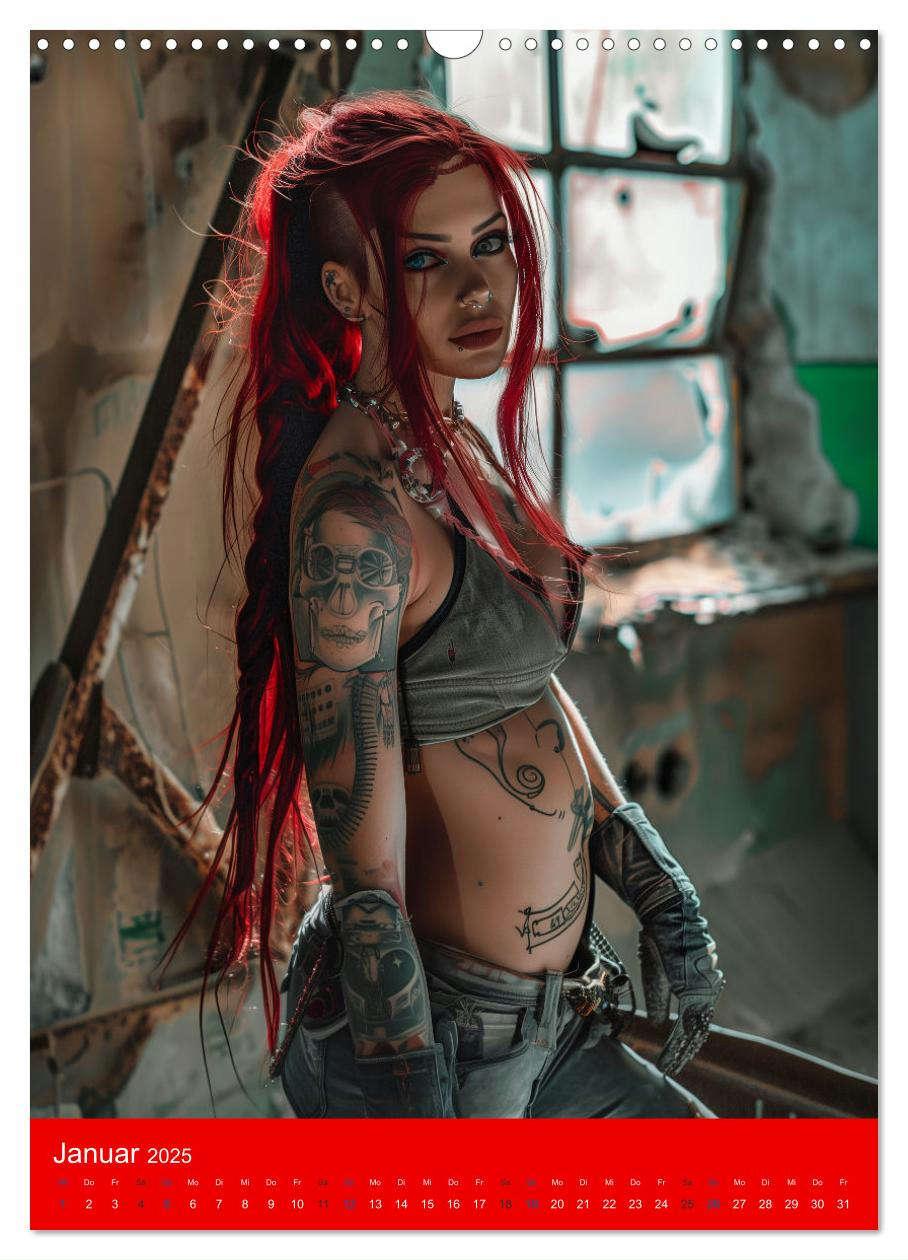 Bild: 9783383816307 | RED HAIR - Cyberladys (Wandkalender 2025 DIN A3 hoch), CALVENDO...