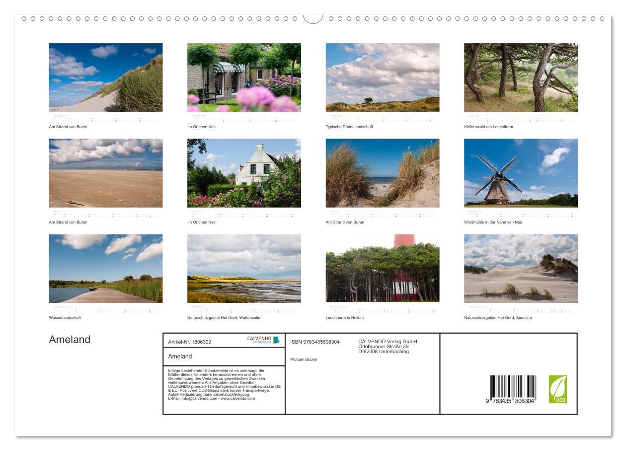 Bild: 9783435808304 | Ameland (hochwertiger Premium Wandkalender 2025 DIN A2 quer),...