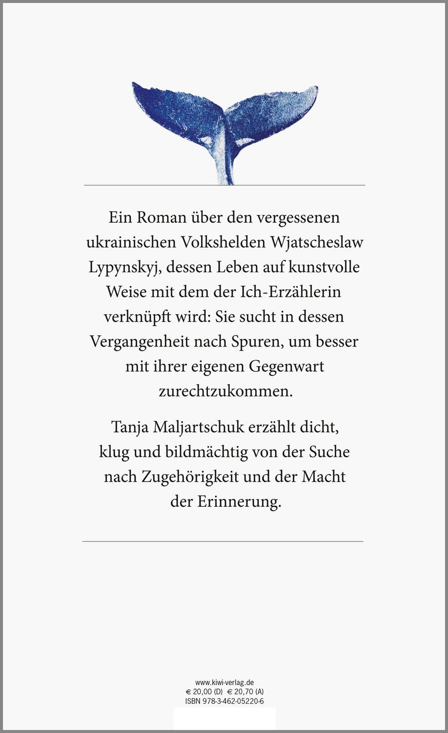 Rückseite: 9783462052206 | Blauwal der Erinnerung | Roman | Tanja Maljartschuk | Buch | 288 S.