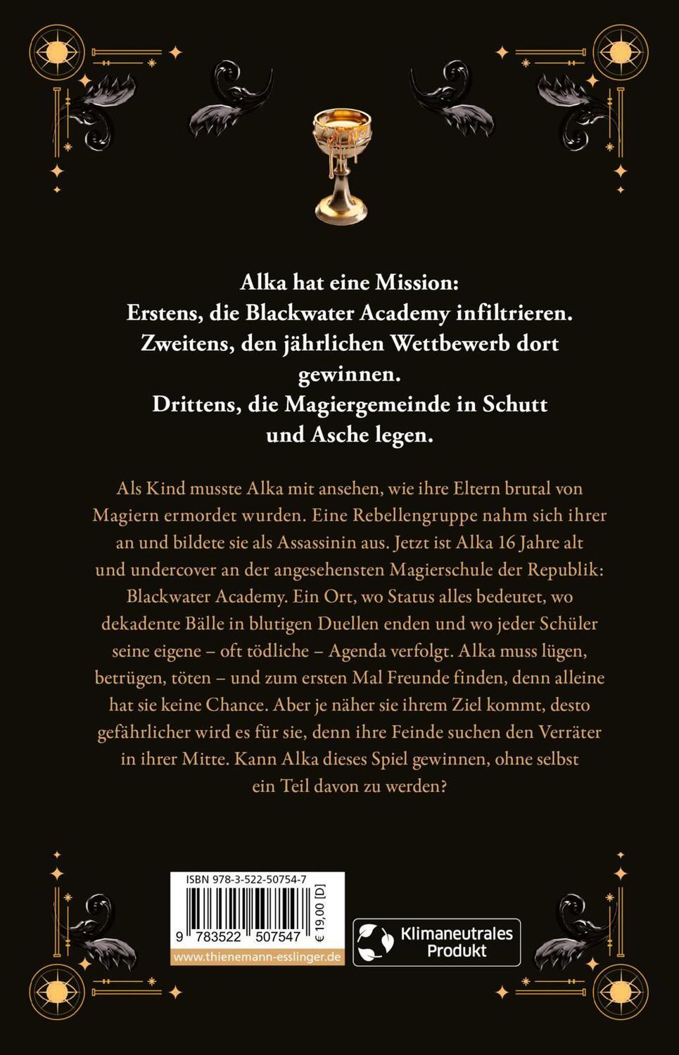 Rückseite: 9783522507547 | Written in Blood | Düster-romantische Dark-Academia Fantasy | Shvarts