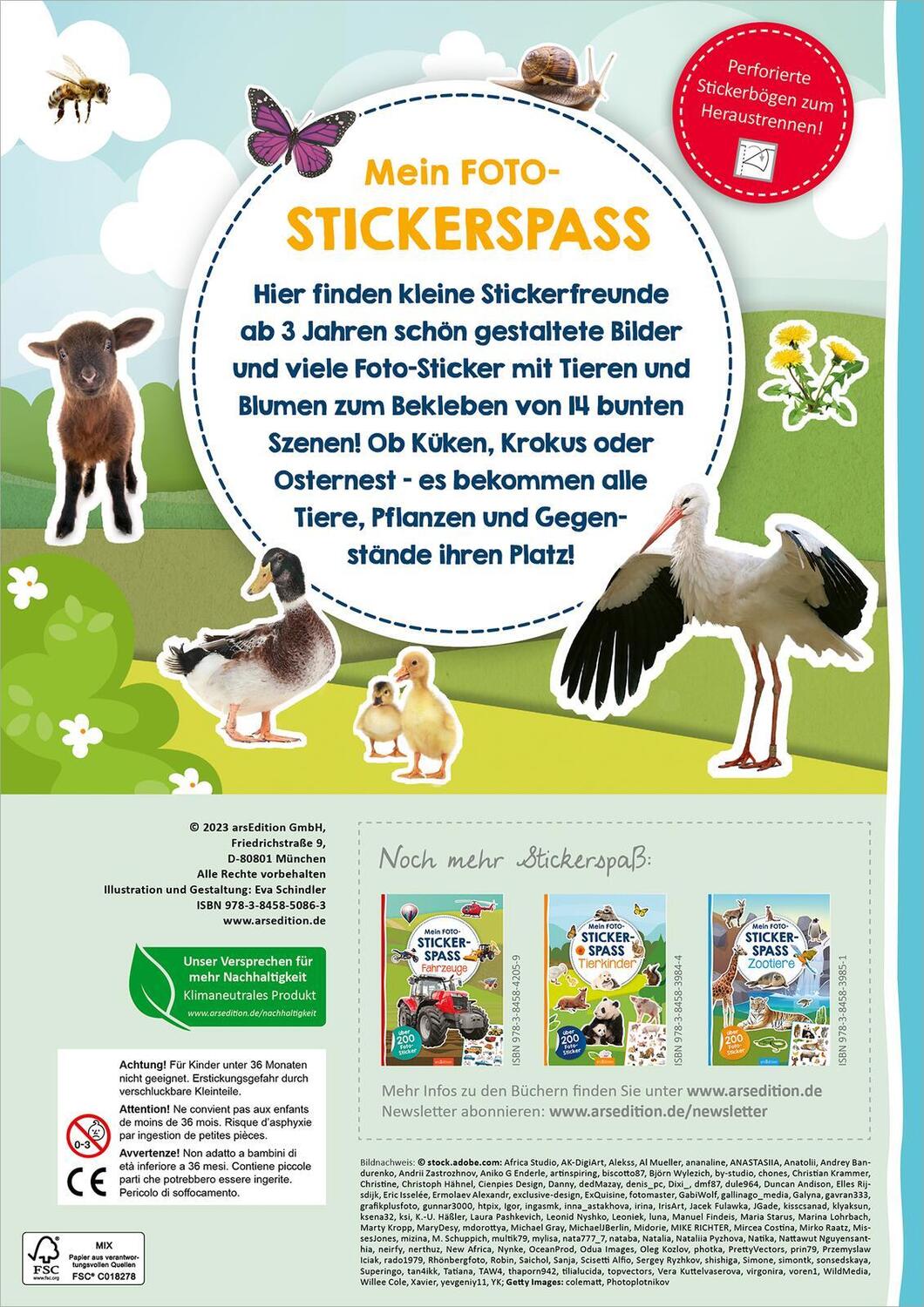 Rückseite: 9783845850863 | Mein Foto-Stickerspaß - Frühling | Über 200 Foto-Sticker | Taschenbuch