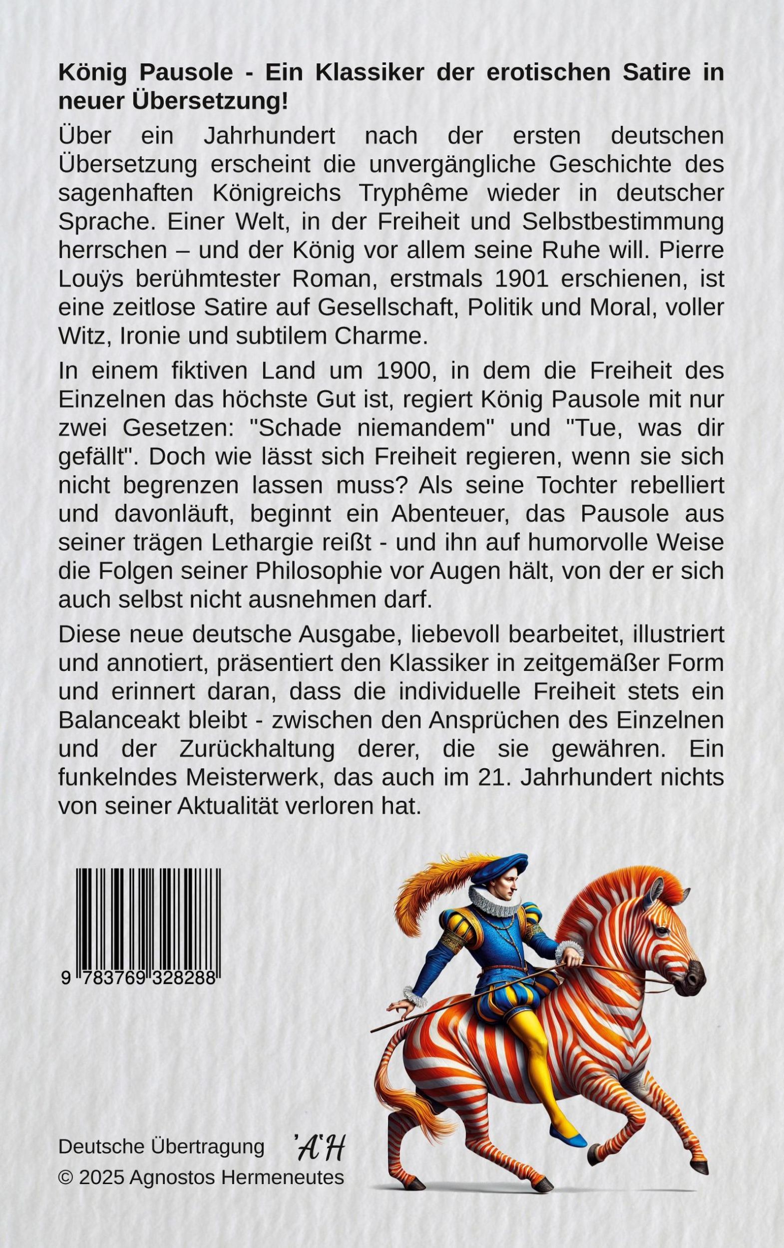 Rückseite: 9783769328288 | Die Abenteuer des König Pausole | Pierre Louÿs | Taschenbuch | 204 S.