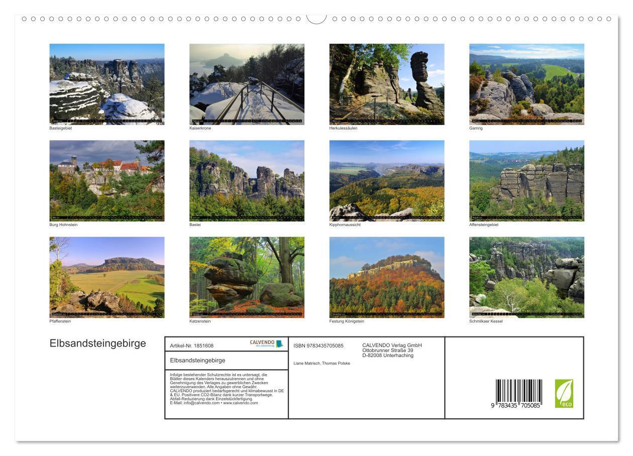 Bild: 9783435705085 | Elbsandsteingebirge (hochwertiger Premium Wandkalender 2025 DIN A2...