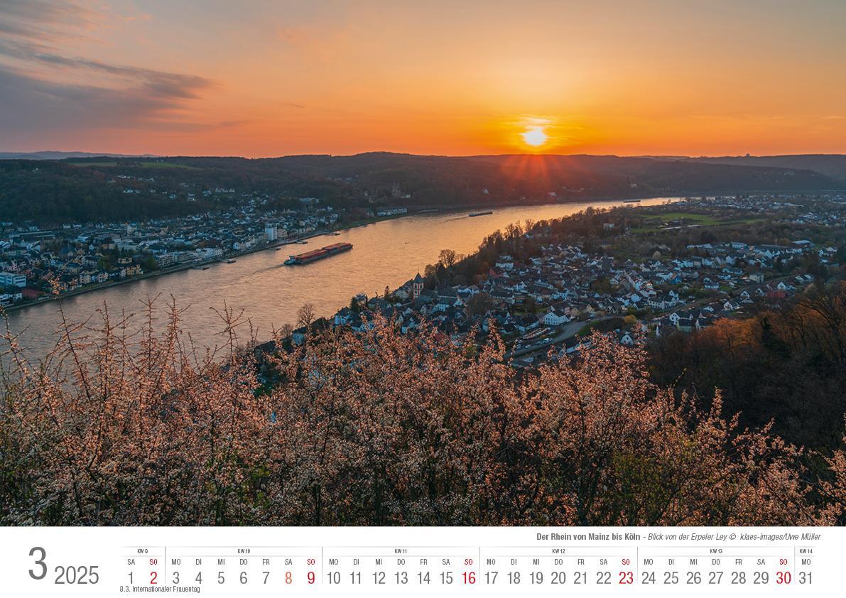 Bild: 9783965352162 | Der Rhein von Mainz bis Köln 2025 Bildkalender A3 Spiralbindung | 2025