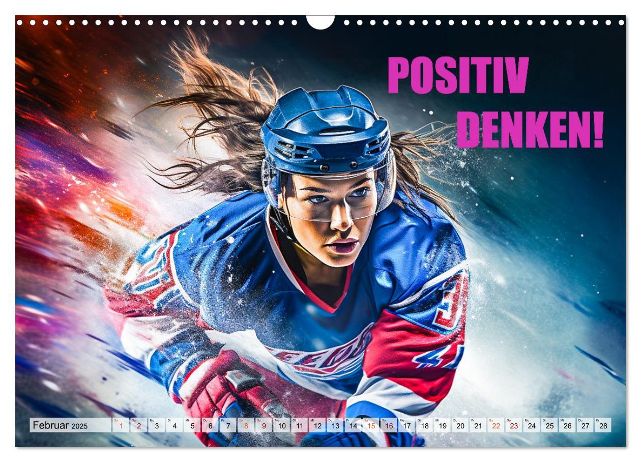 Bild: 9783383862304 | Eishockey und positive Gedanken (Wandkalender 2025 DIN A3 quer),...