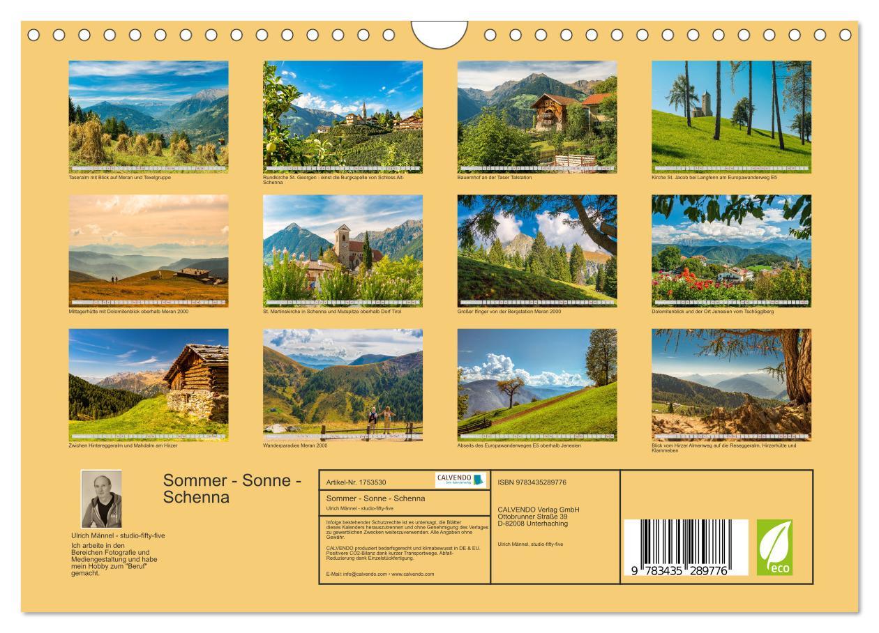 Bild: 9783435289776 | Sommer - Sonne - Schenna (Wandkalender 2025 DIN A4 quer), CALVENDO...