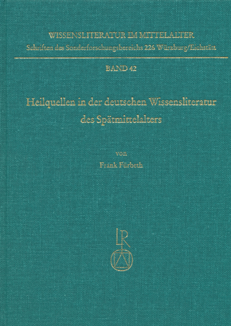 Cover: 9783895003967 | Heilquellen in der deutschen Wissensliteratur de Spätmittelalters