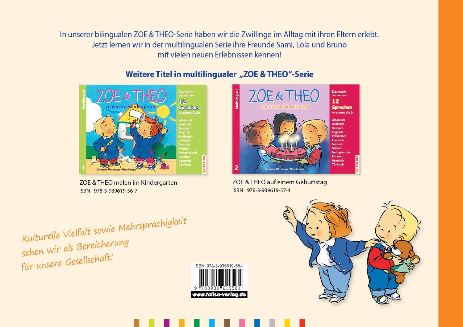 Rückseite: 9783939619581 | ZOE &amp; THEO im Dinosaurier-Museum (Multilingual!) | C. Metzmeyer | 2016