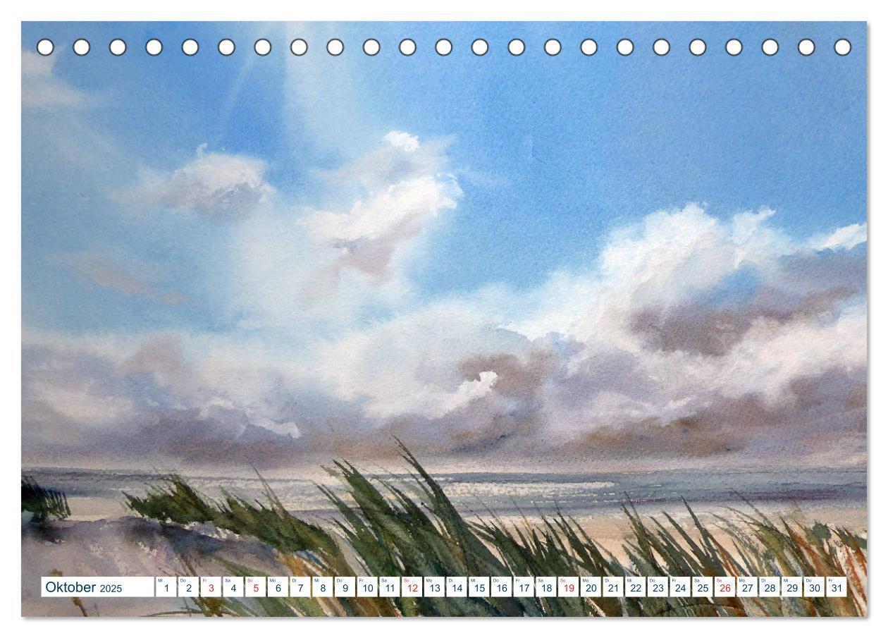 Bild: 9783435165469 | Nordseeaquarelle (Tischkalender 2025 DIN A5 quer), CALVENDO...