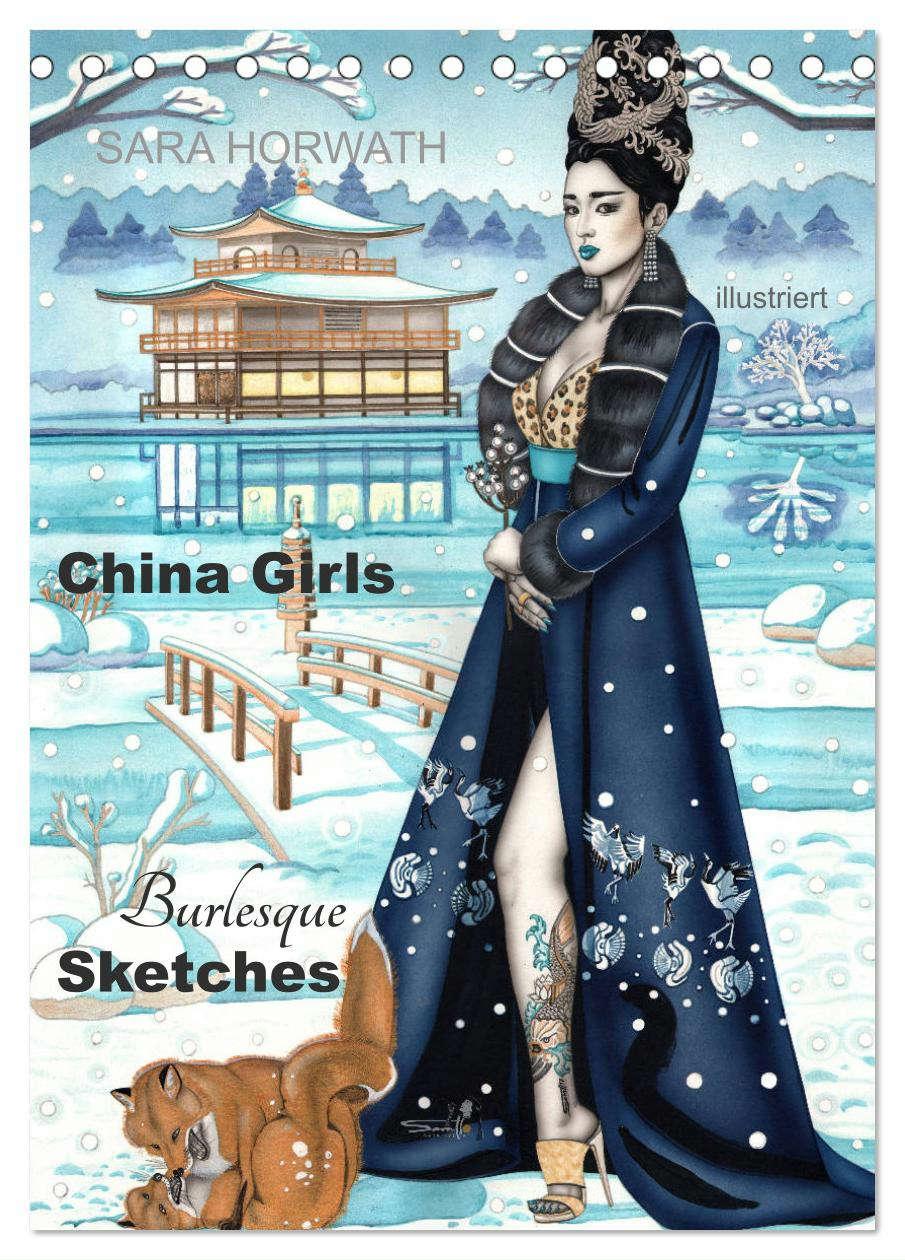 Cover: 9783435987795 | China Girls - Burlesque Sketches (Tischkalender 2025 DIN A5 hoch),...