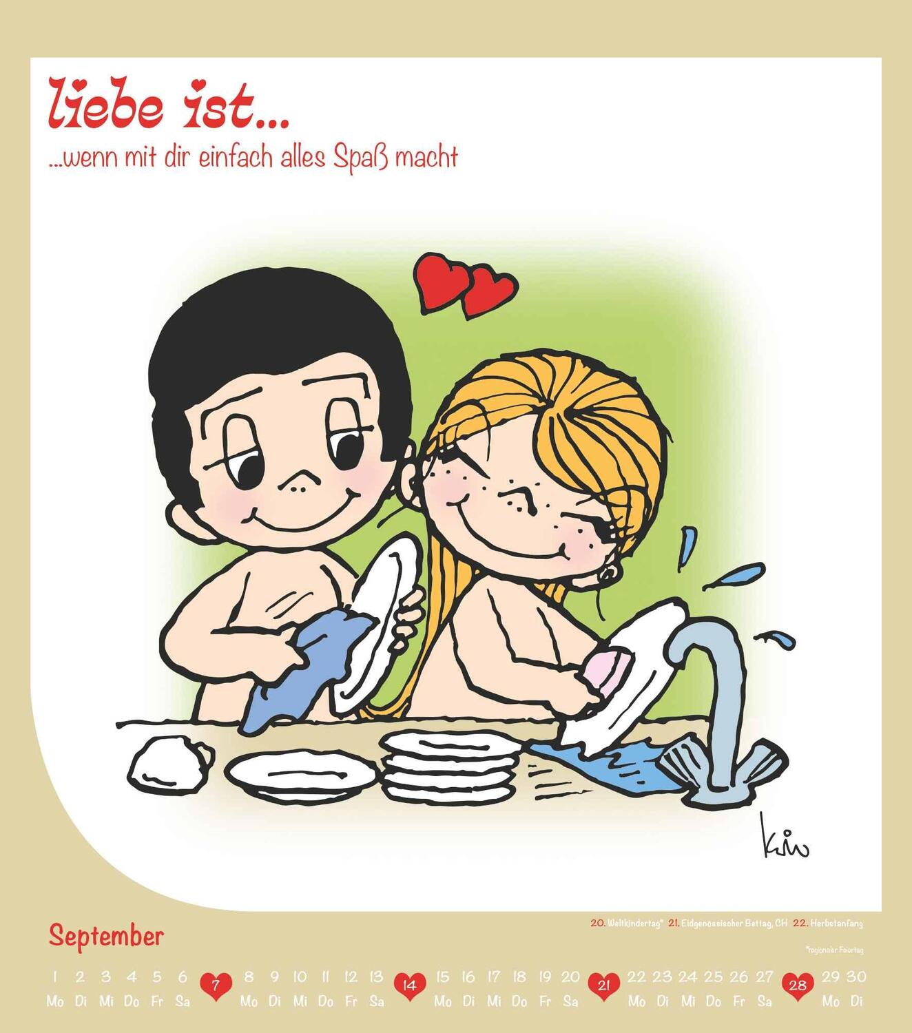 Bild: 4251732340575 | Liebe ist... 2025 - Wand-Kalender - 30x34 - Illustrationen - Paar