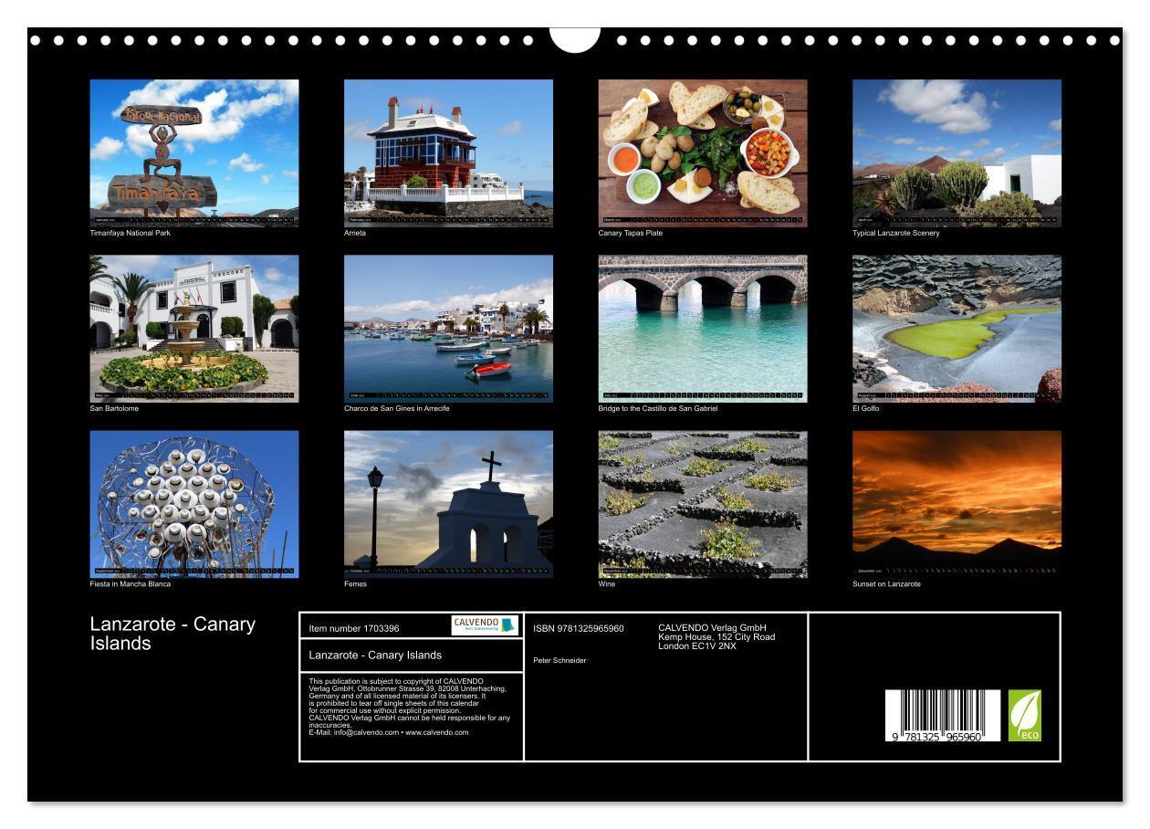 Bild: 9781325965960 | Lanzarote - Canary Islands (Wall Calendar 2025 DIN A3 landscape),...