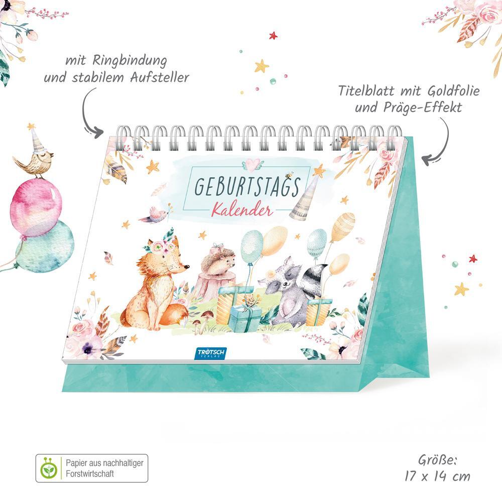 Bild: 9783965528086 | Trötsch Aufstellkalender Geburtstagskalender Waldfreunde | KG | 24 S.