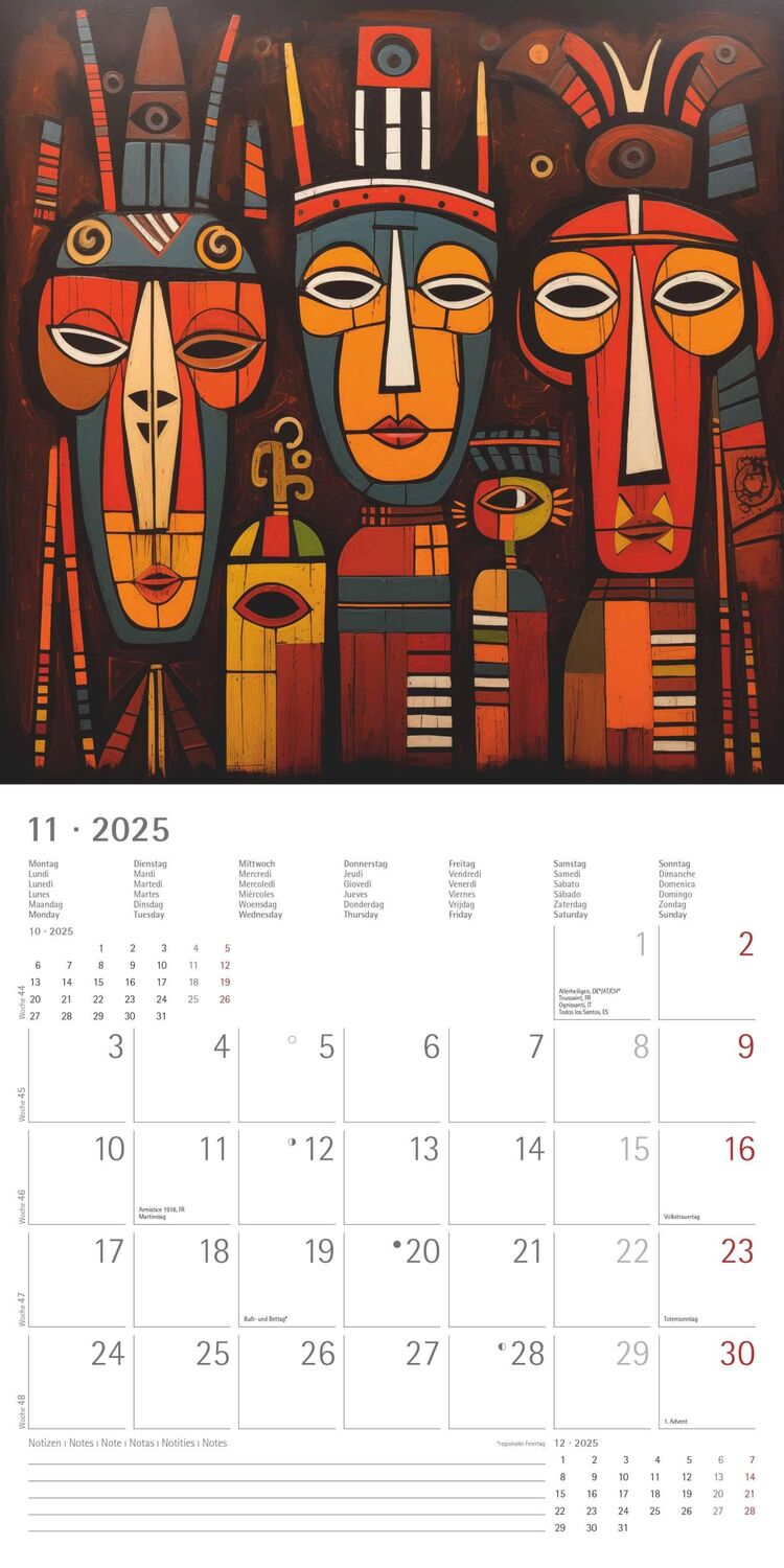 Bild: 4251732344344 | Tribal Art 2025 - Broschürenkalender 30x30 cm (30x60 geöffnet) -...