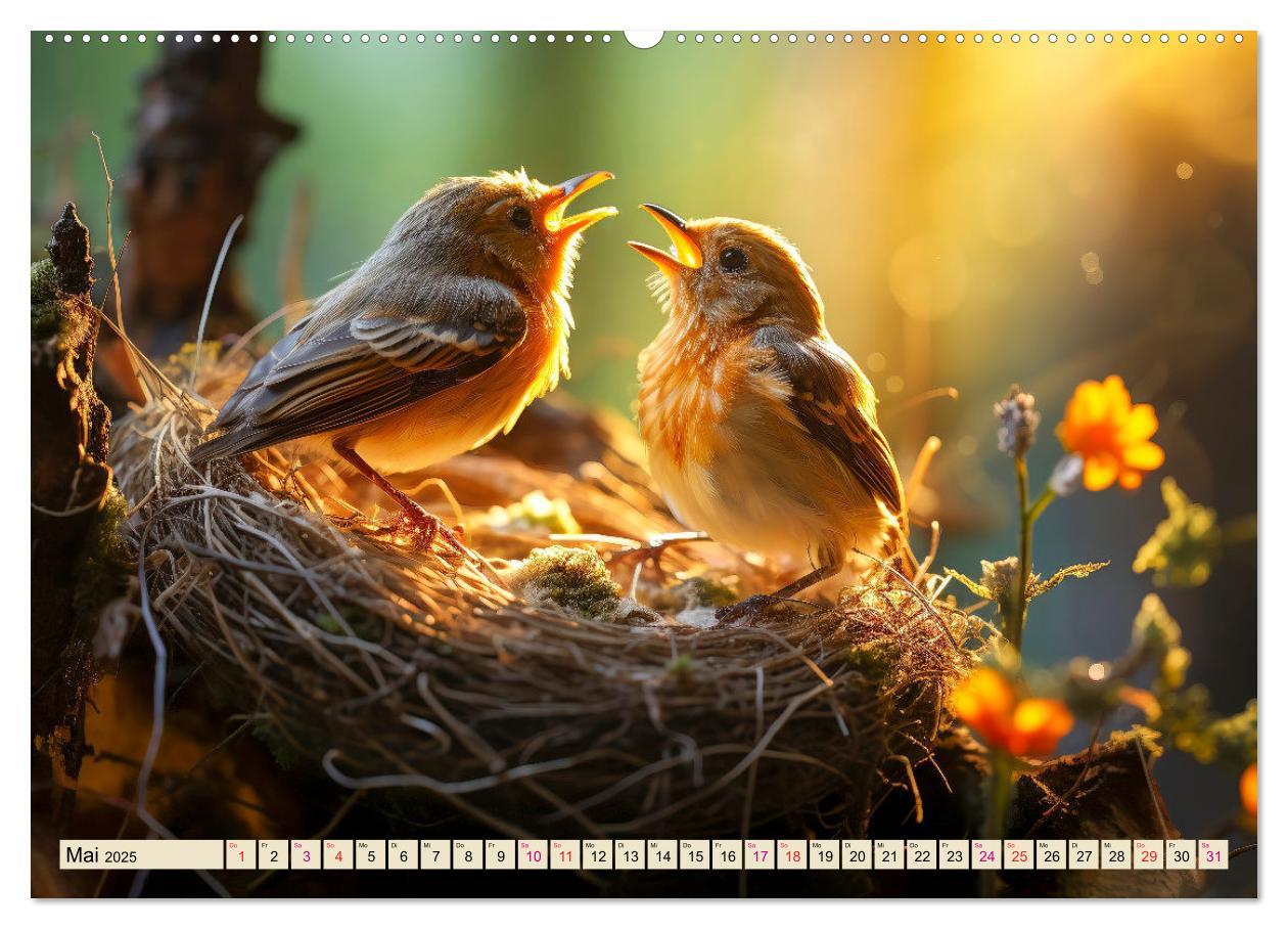 Bild: 9783383842979 | Vögel Alltag (Wandkalender 2025 DIN A2 quer), CALVENDO Monatskalender